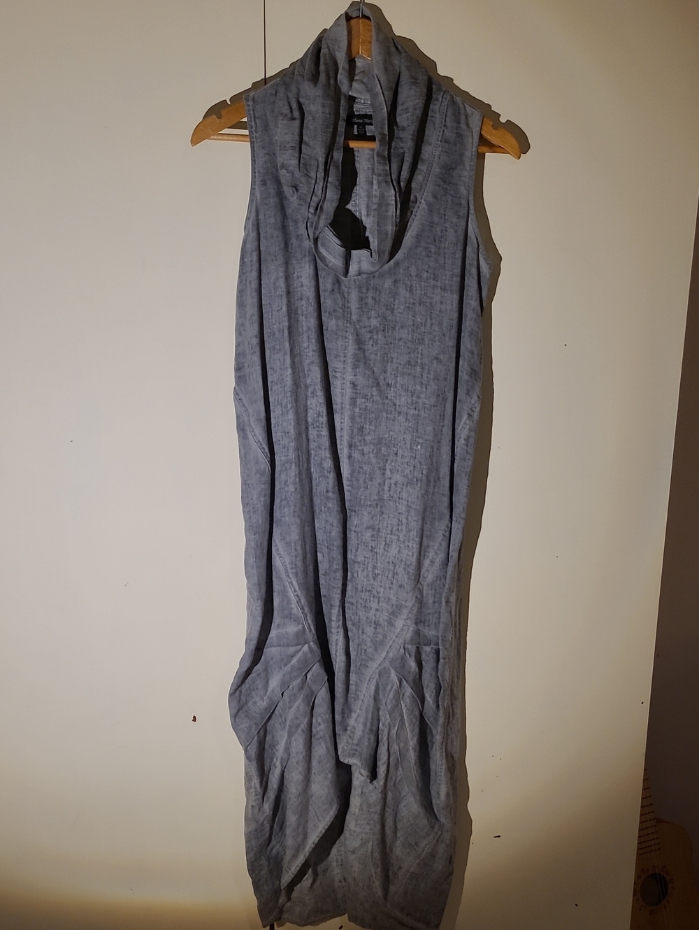 Sleeveless Gray Cowl Neck Maxi Dress